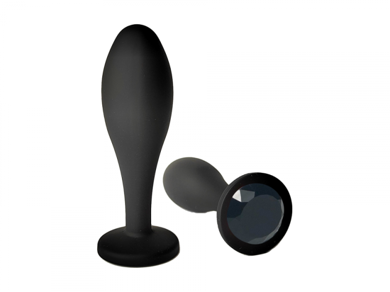 Пробка с черным кристаллом "Vandersex" черная капля, S 
