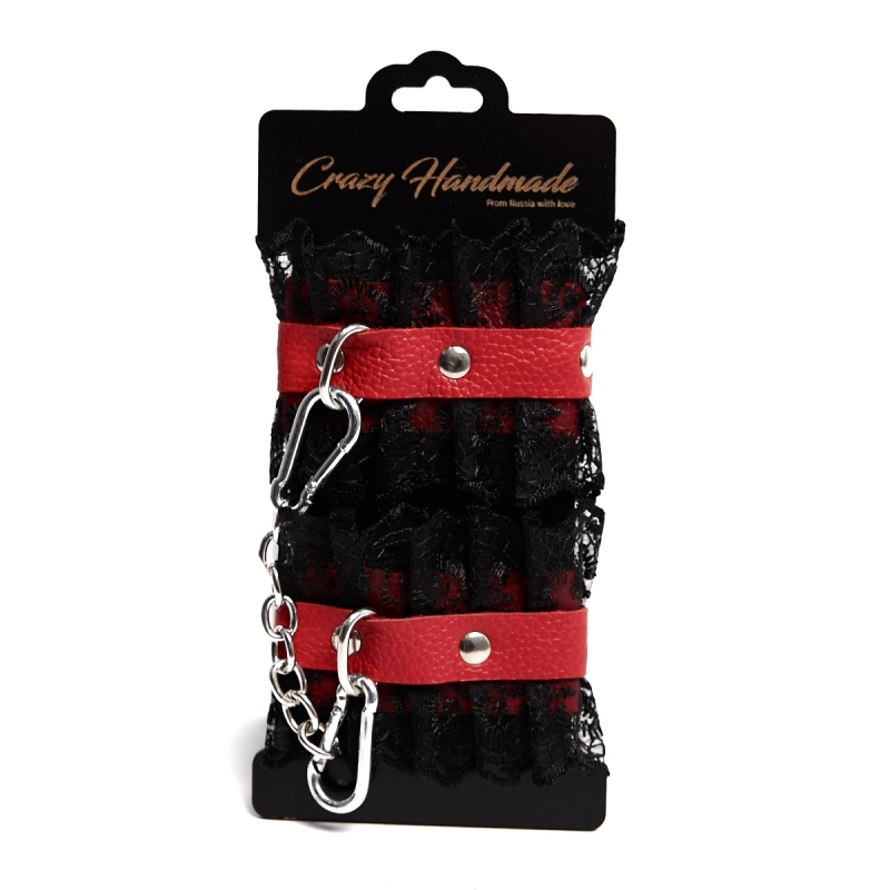 Наручники "Crazy Handmade" черное кружево 